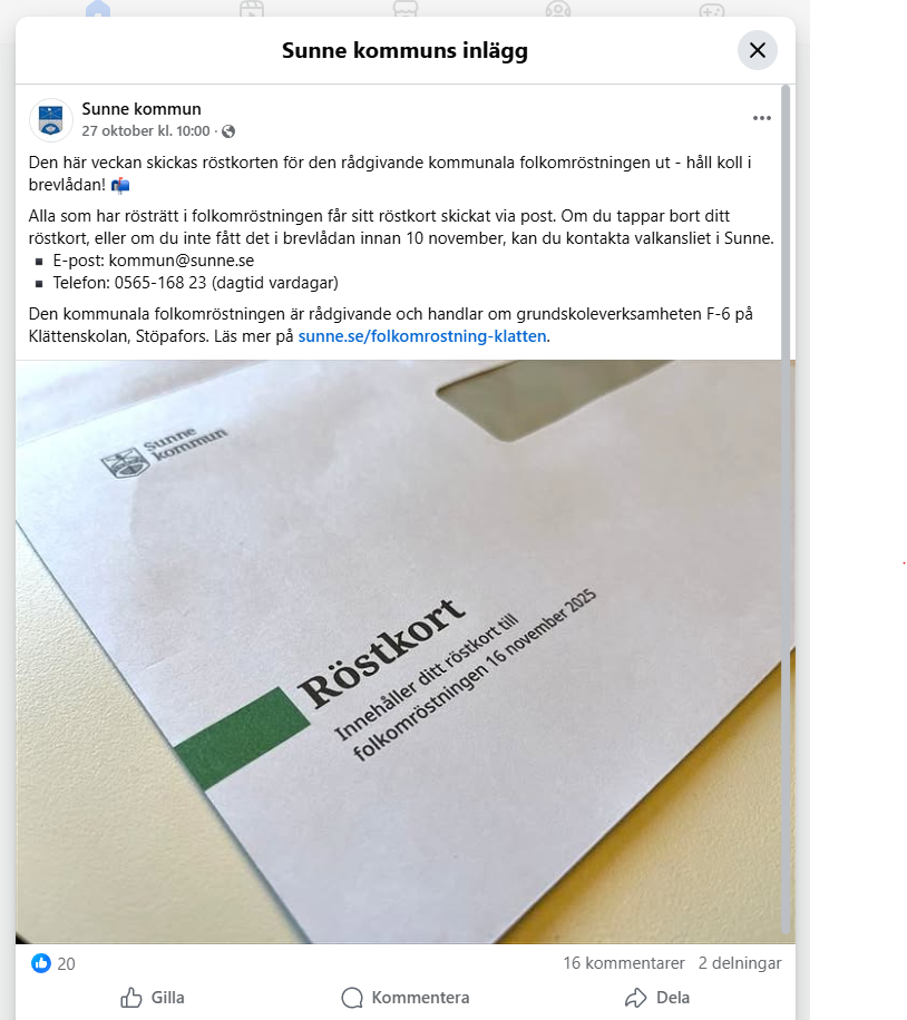 Röstkort Sunne kommun